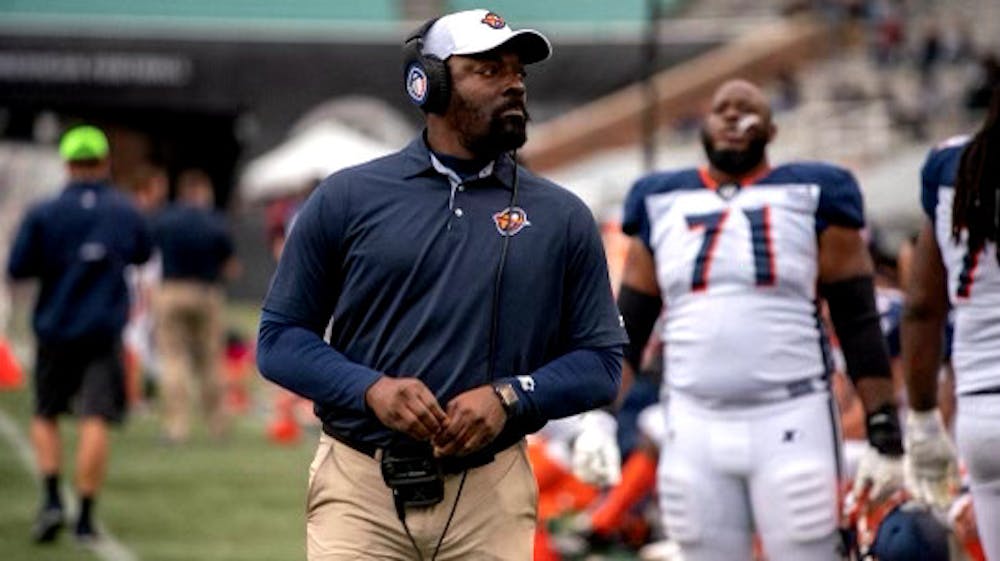 Willie Jackson Jr. on the sidelines for the Orlando Apollos. Jackson was named the head coach of P.K. Yonge's football team May 8. 