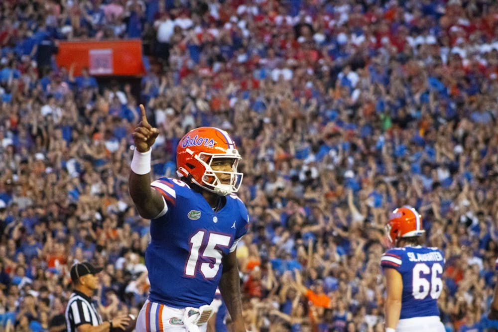 Florida sophomore quarterback Anthony Richardson during the Gators game against Utah Saturday, Sept. 3, 2022. He led UF with 274 total yards and three rushing touchdowns. 