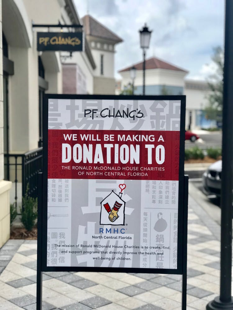 P.F. Chang’s China Bistro will open 5 p.m. on Monday in the Butler Town Center, at 3597 SW 32nd Court. The restaurant will give 10 percent of its opening day earnings to Gainesville's Ronald McDonald House and give food to the charity.