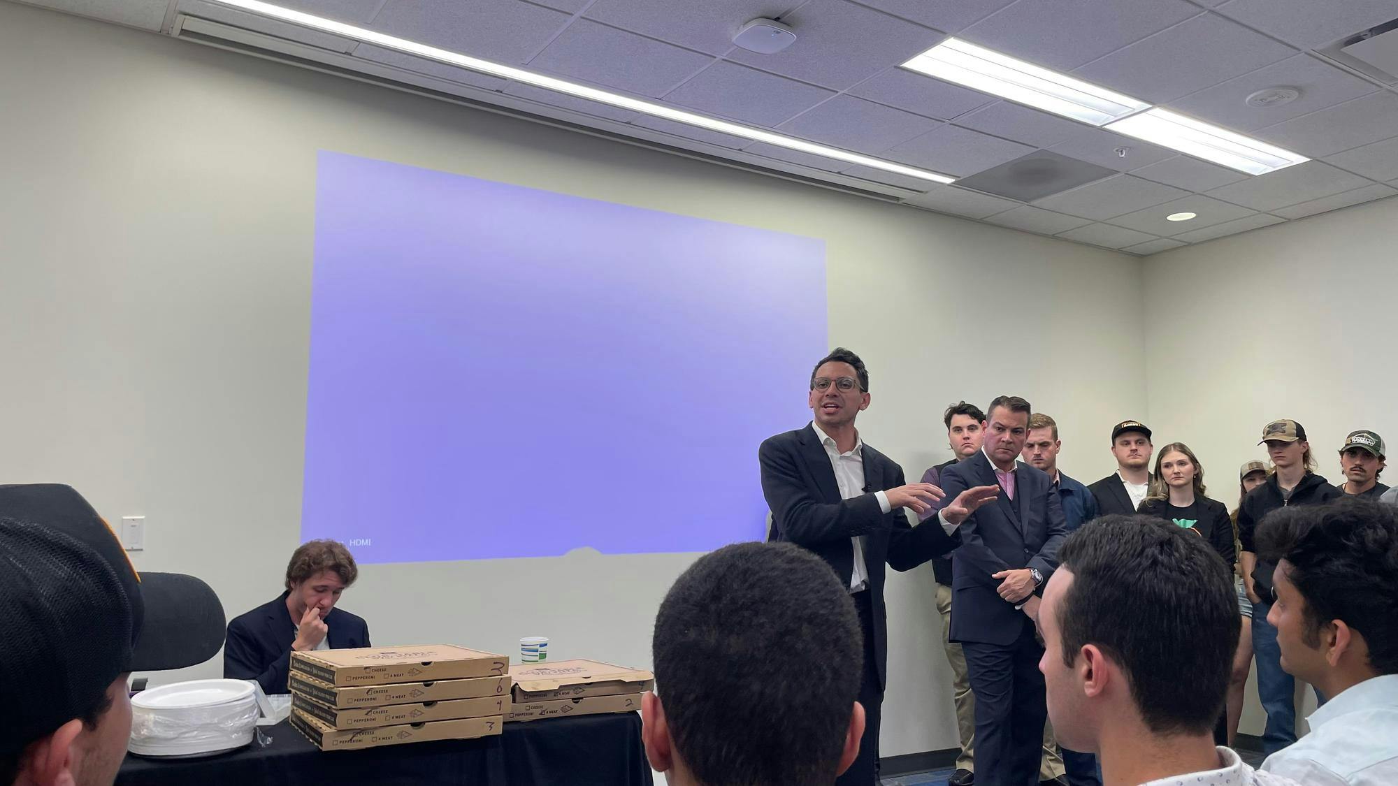 James Fishback attends a UF College Republicans meeting in the Reitz Union on March 31, 2026, in Gainesville, Fla. 