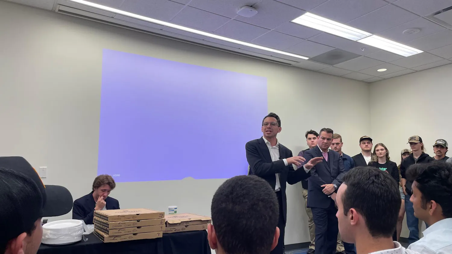 James Fishback attends a UF College Republicans meeting in the Reitz Union on March 31, 2026, in Gainesville, Fla.