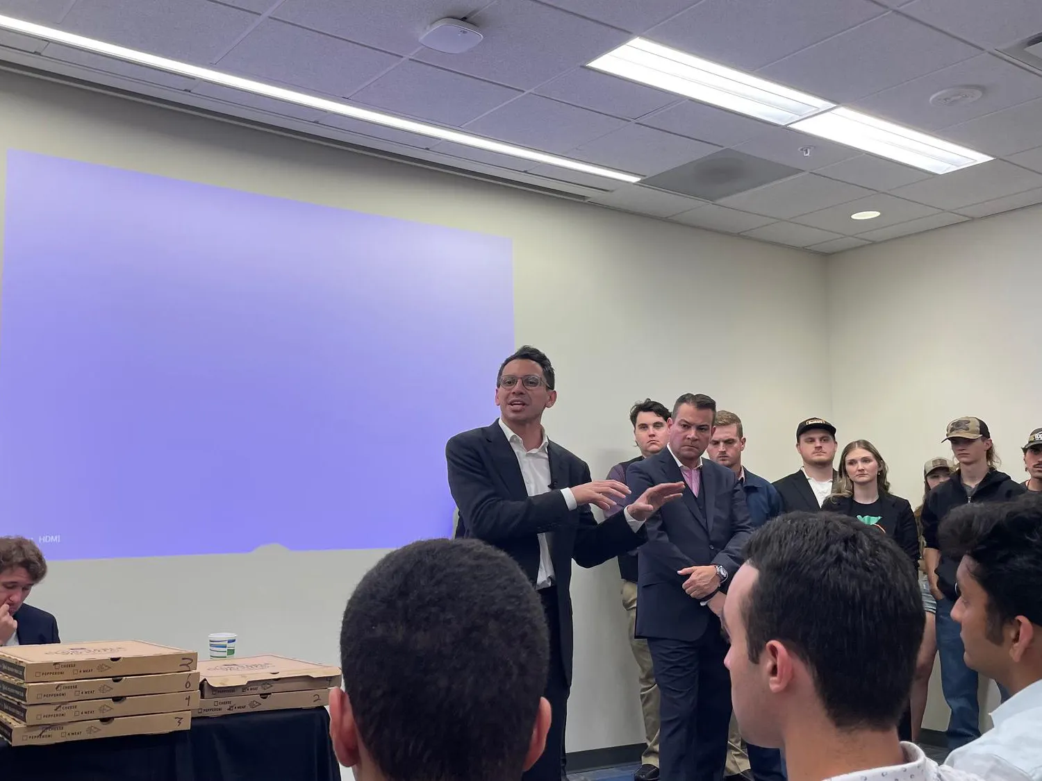 James Fishback attends a UF College Republicans meeting in the Reitz Union on March 31, 2026, in Gainesville, Fla.