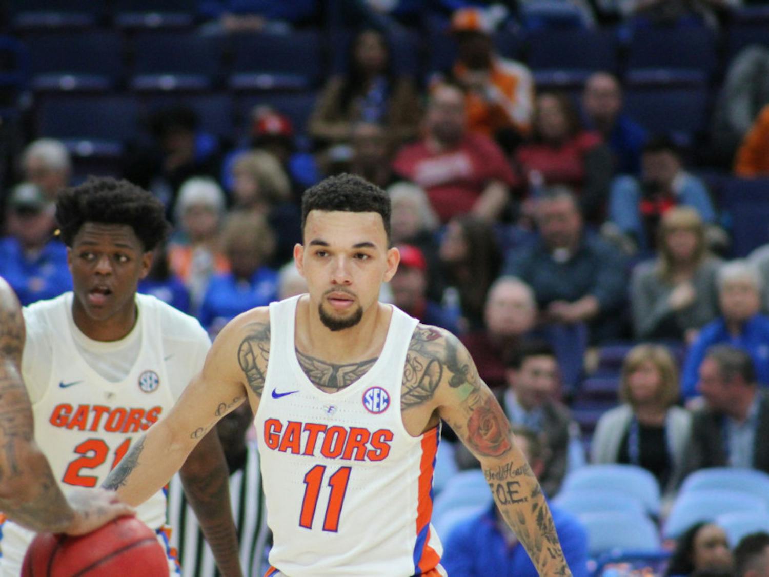 Guard Chris Chiozza dished out 11 assists while contributing eight points in Florida's first-round win over St. Bonaventure.