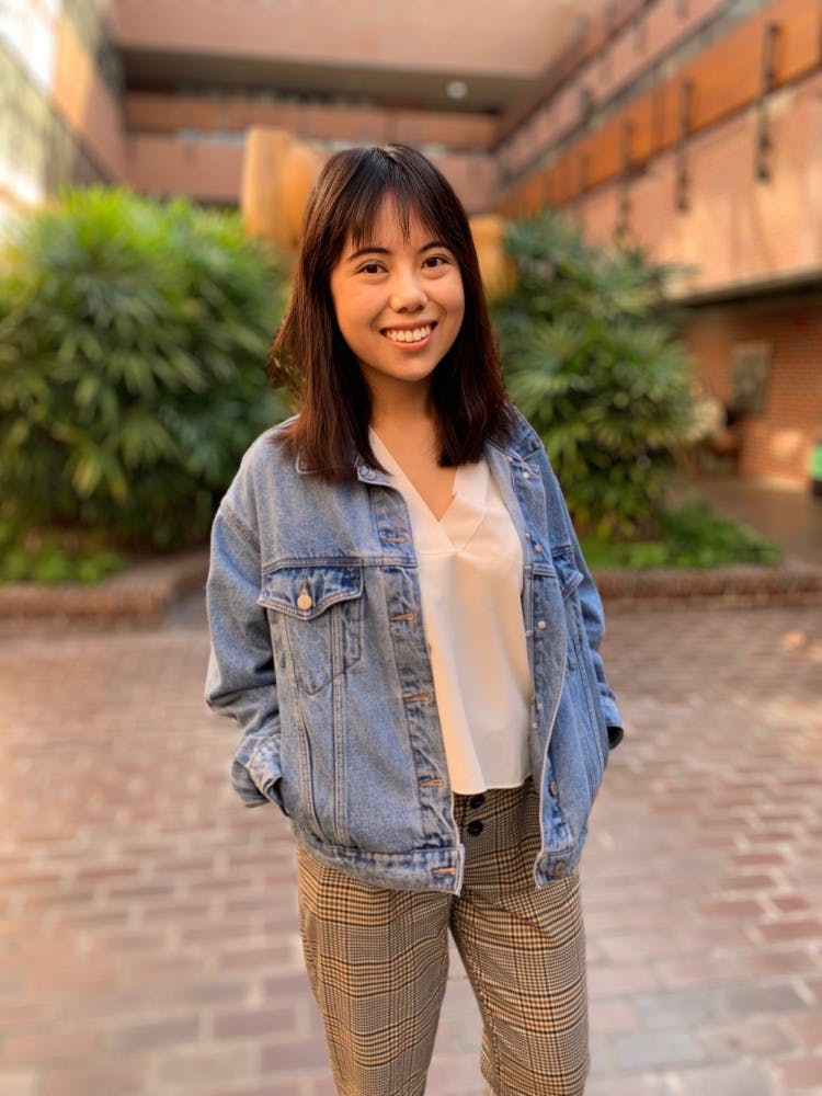 Qingyi He, Senior, Public Relations, 21&nbsp;&nbsp;
Style: Retro Chic
Fashion Icon(s): Suki Waterhouse (Twitter, IG: @sukiwaterhouse) and Alexa Chung (IG: @alexachung)
Biggest Fashion Tip: Get inspired from the world around you and build your own fashion.
“For me, fashion is not just following the popular trends. Find what suits you and create your own style,” she said.
Where Her Style Came From: Watching 80s and 90s shows with stars who are not afraid to experiment with fashion, such as the show “90210.” Following celebrities in general to see how fashion changes. She is especially into the vintage look with boyfriend pants and jean jackets.
Go-to Winter Outfit: An oversized fluffy bomber and cropped pants with side stripe and booties.
Twitter: @QYHe510