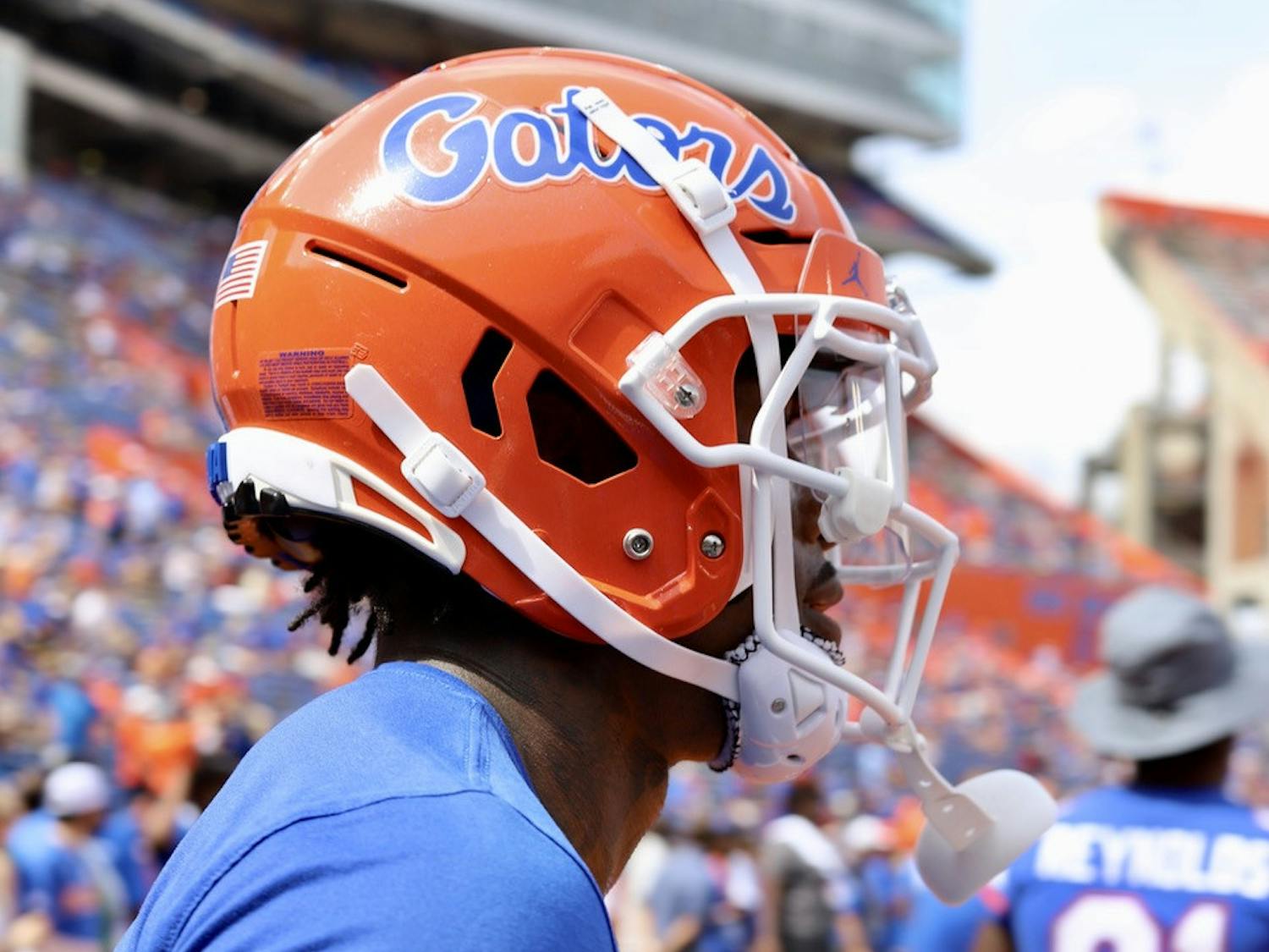 Florida wide receiver Jacob Copeland, pictured during warmups before the Gators' Sept. 18 game against Alabama.
