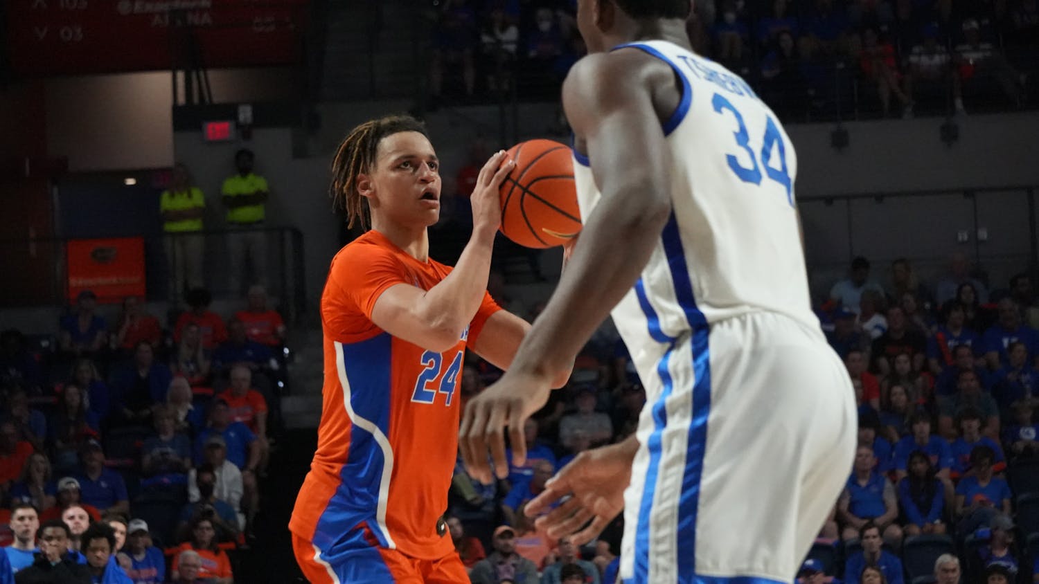 Florida guard Riley Kugel takes a jump shot in the Gators' 82-74 loss to the Kentucky Wildcats Wednesday, Feb. 22, 2023. Kugel finished the game with a career-high 24 points.