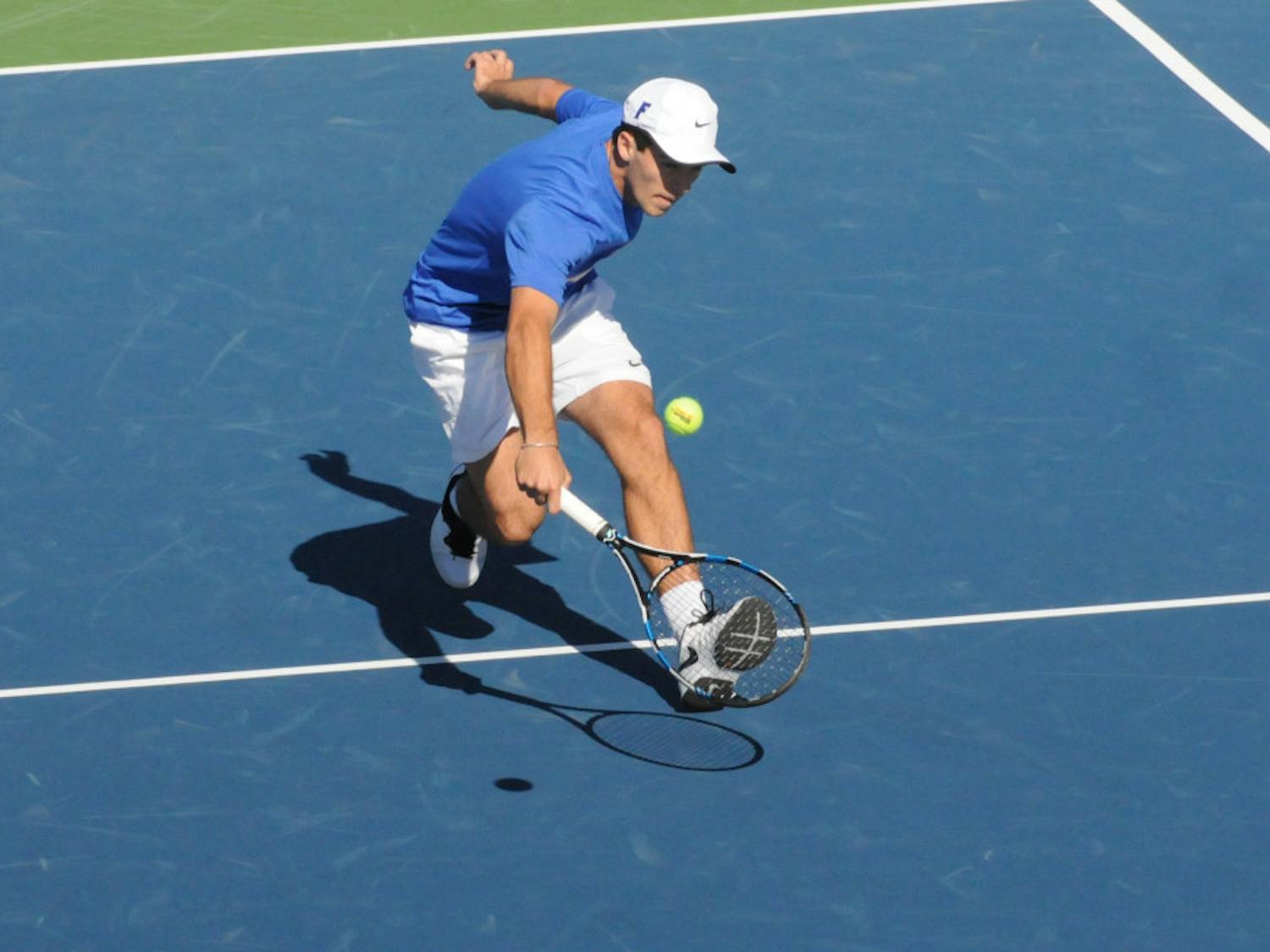 Chase Perez-Blanco had an emotion-filled evening as he was one of three seniors honored at Florida's Senior Day match against Alabama. He won his singles set and helped set the tone for a sweep of the Crimson Tide on Friday.