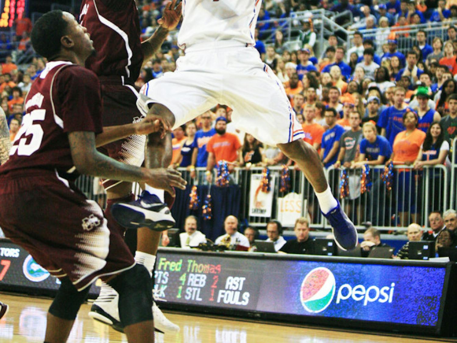 Kenny Boynton (1) attempts a shot during Florida’s 83-58 win against Mississippi State on Saturday.