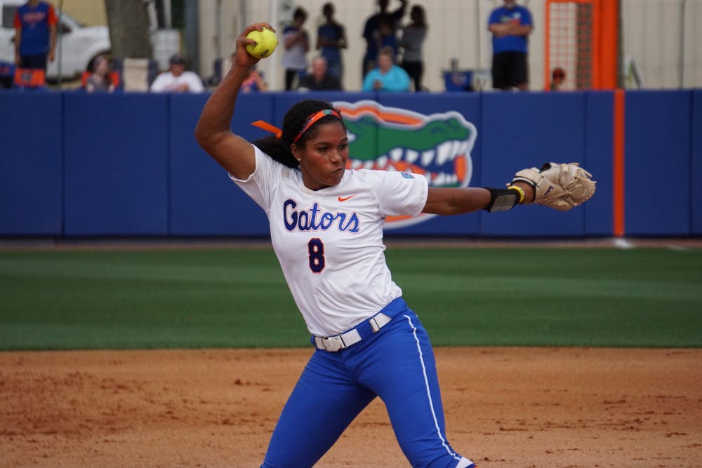 <p>Senior Aleshia Ocasio led the Gators to victory in the SEC Tournament final with a complete-game effort against No. 12 South Carolina. </p>