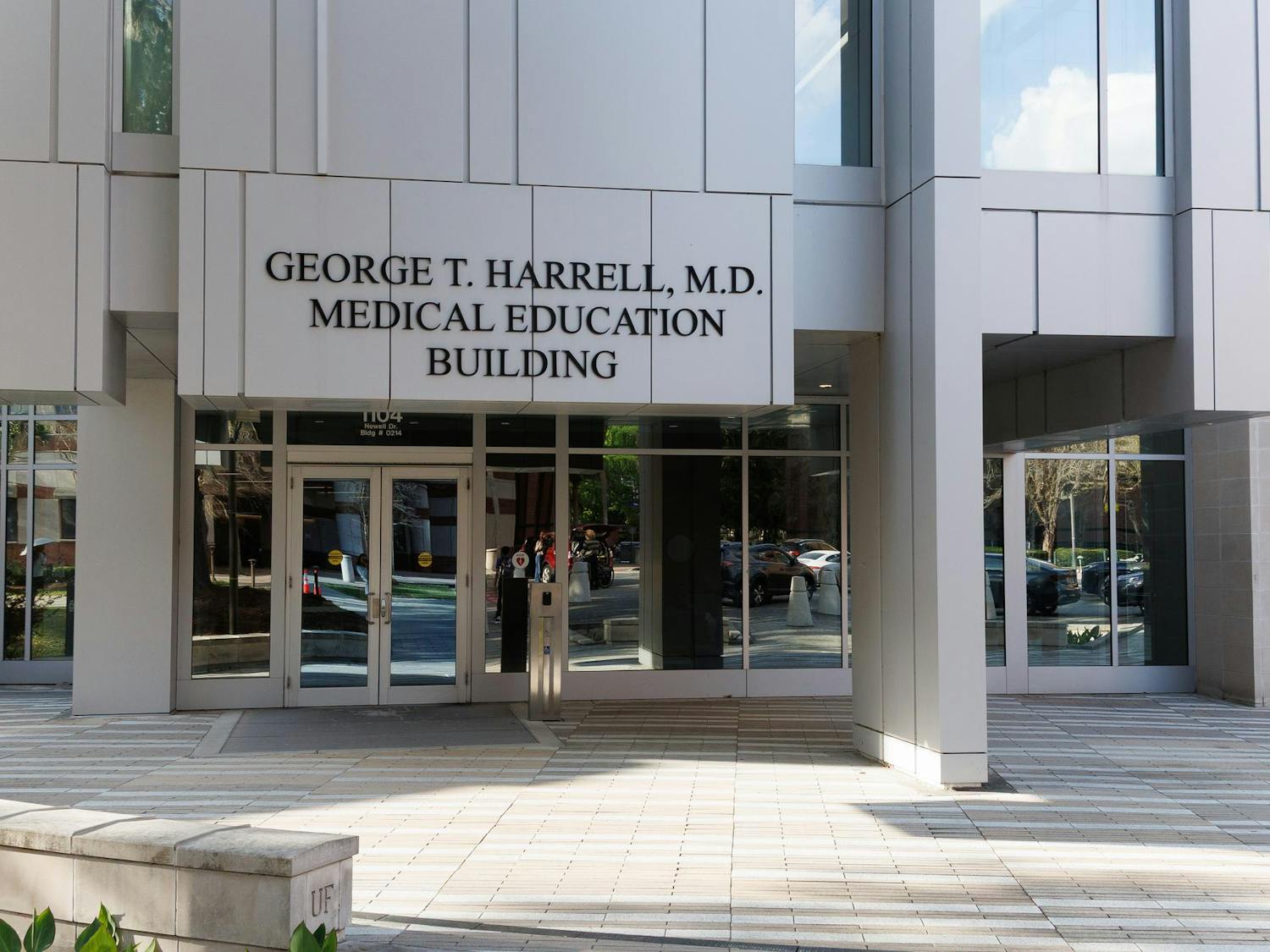 The outside of the George T. Harrell Medical Education Building at the University of Florida in Gainesville, Fla., Wednesday, March 11, 2026.