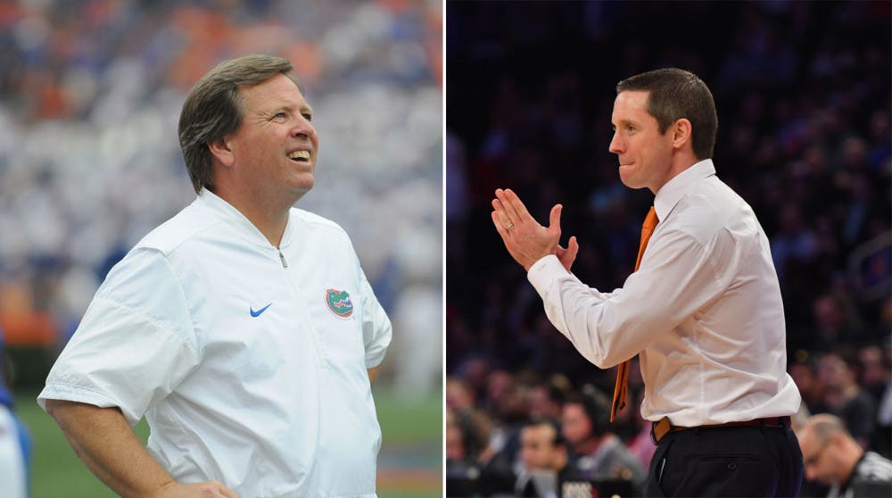 Jim McElwain (left) and Mike White received contract extensions and raises on Friday afternoon. McElwain's new deal runs through 2022, while White's runs through 2023.