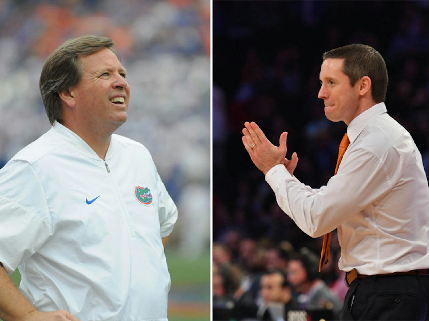 Jim McElwain (left) and Mike White received contract extensions and raises on Friday afternoon. McElwain's new deal runs through 2022, while White's runs through 2023.