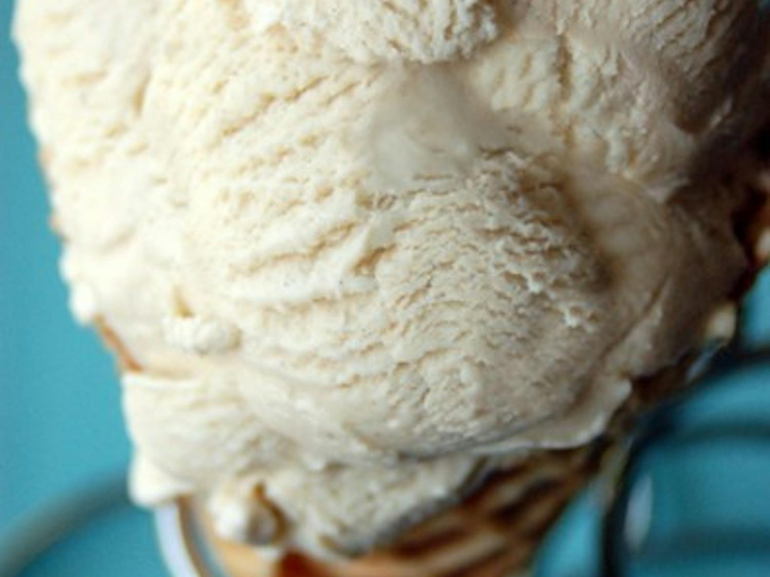 A scoop of organic, dairy-based cardamom ice cream at Karma Cream. The organic ice cream cafe offers a natural spin on favorite treats.