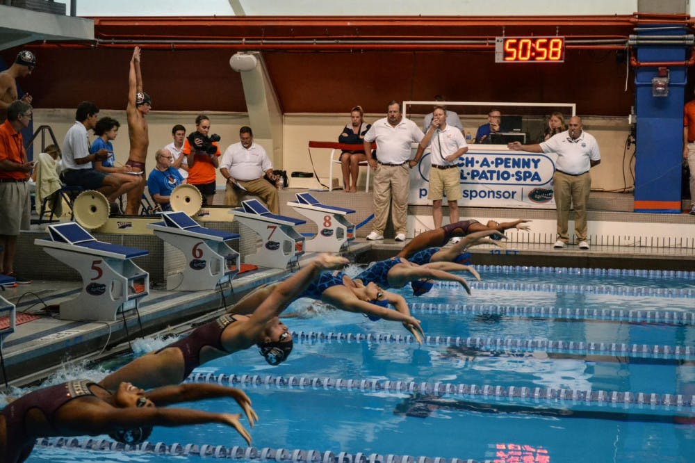 Backstroke race start