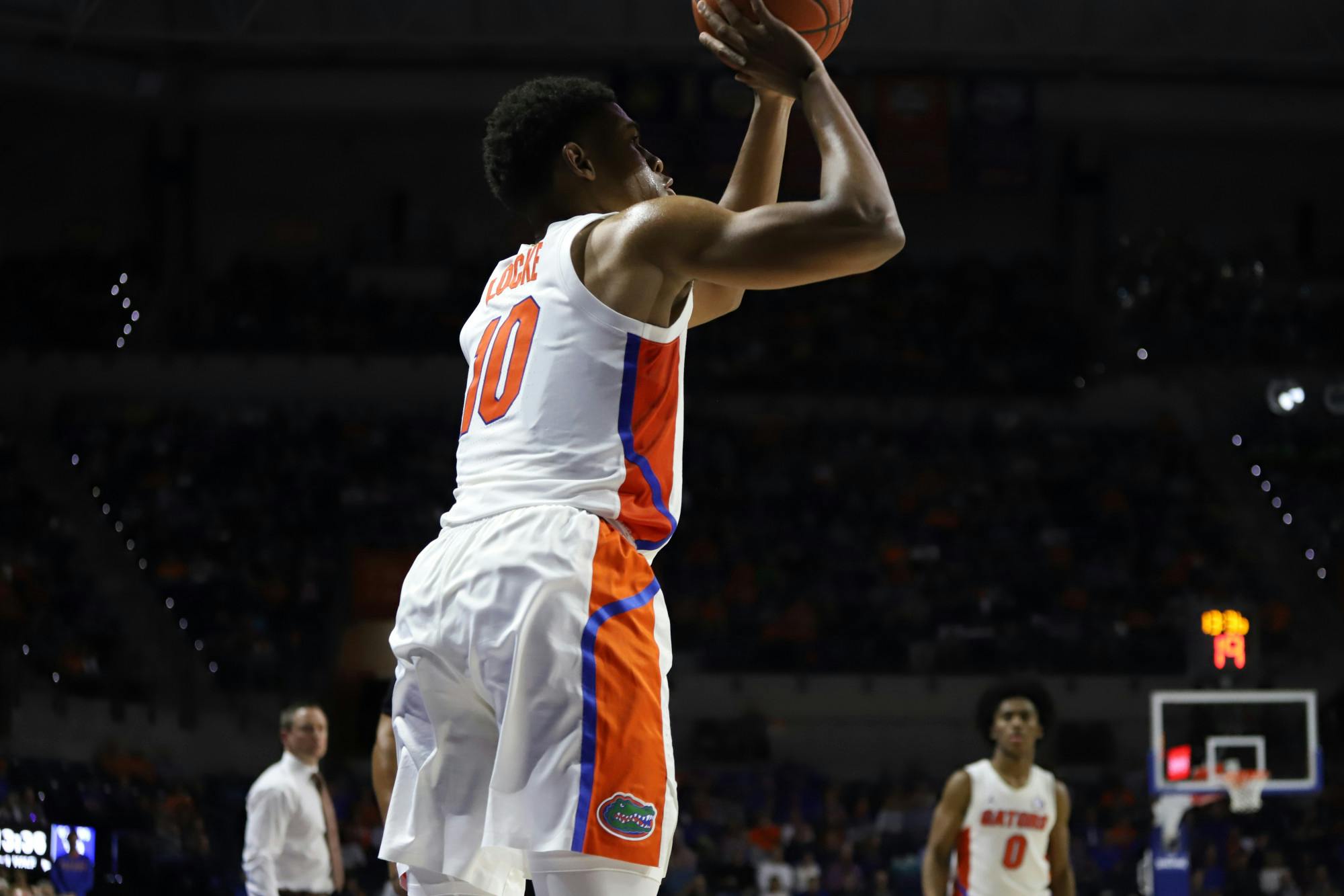 Junior Noah Locke knocked down two threes in a losing effort Saturday.