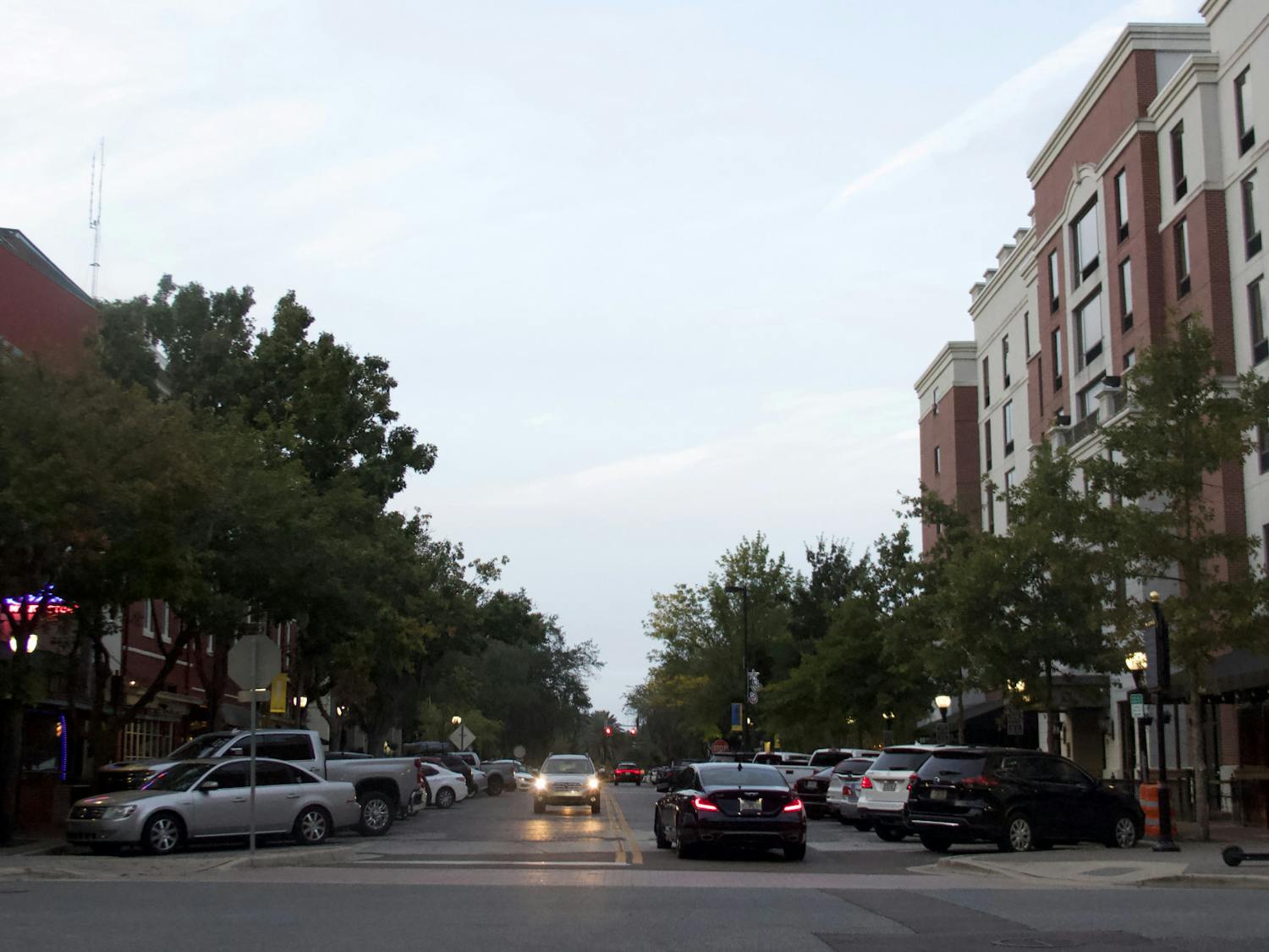 Southeast First Street is seen on Nov. 4, 2021. The Downtown Gainesville Strategic Plan will focus on improving safety and lifestyle in the area with more stop lights, better housing, wider sidewalks and more community events. 