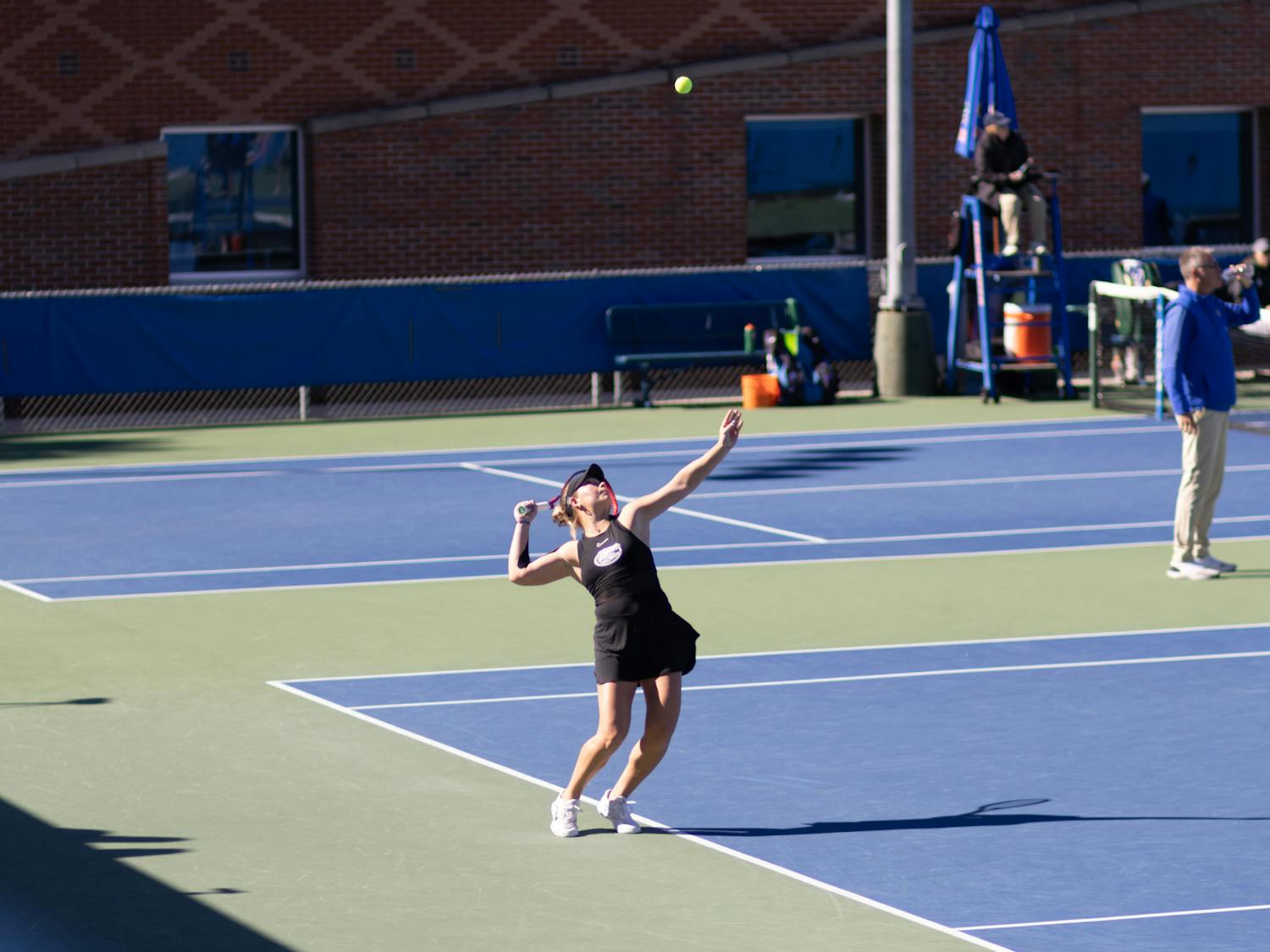 During the Gators women's tennis match against Baylor University on Saturday, January 20, 2024. 
