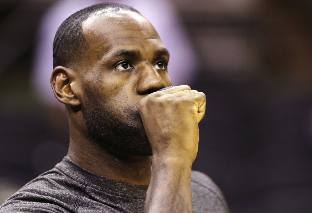 Miami Heat forward LeBron James participates in practice on Wednesday in San Antonio, Texas. The Heat face the San Antonio Spurs tonight for Game 1.