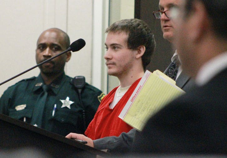 Pedro Bravo stands at a case management hearing at the Alachua County Courthouse on Tuesday. The Florida Department of Law Enforcement will release more evidence collected during last year’s Christian Aguilar murder investigation.
