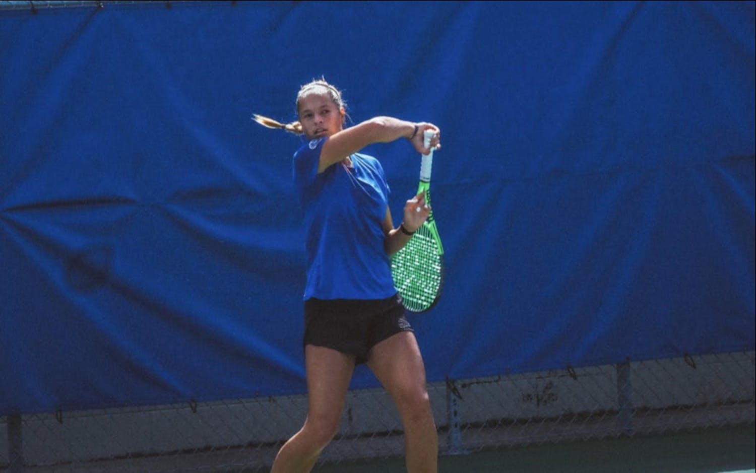 Florida senior Emma Shelton practices at Alfred A. Ring Tennis Complex in Gainesville, Florida.
