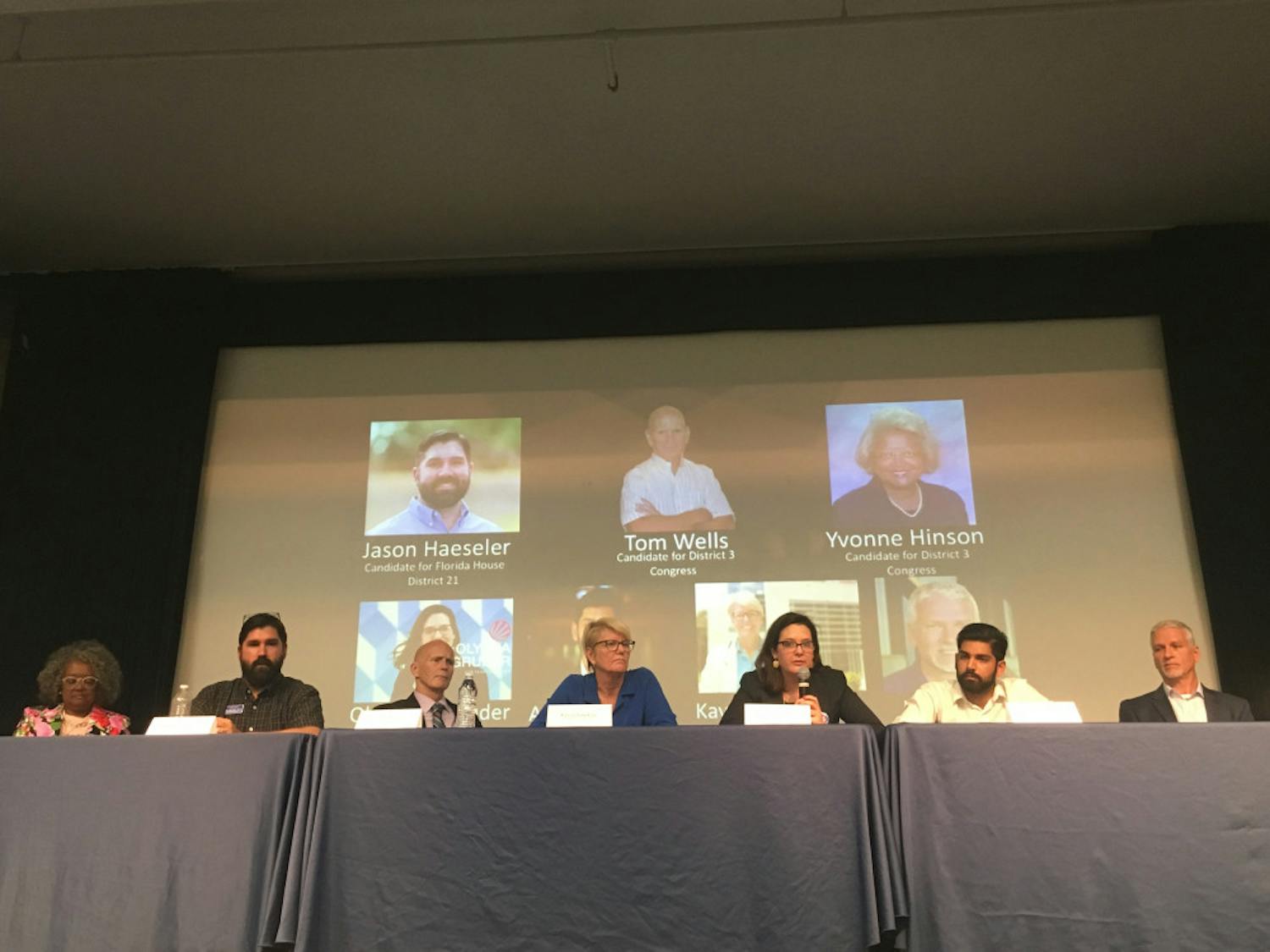 Politicians, including candidates for U.S. Rep. District 3, Florida Rep. District 21 and Florida Senate District 8, sat in at a town hall on gun law reform in the Reitz Union on Saturday. The event was organized by student group UF Stands with MSD, which is changing its name to Never Again UF.