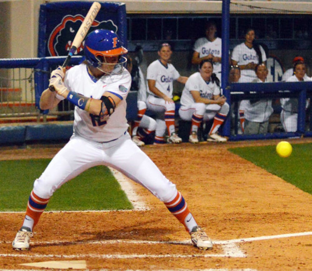 <p>Taylore Fuller bats against Jacksonville during Florida’s 6-0 win on Feb. 19, 2014, at Katie Seashole Pressly Stadium. Fuller helped lead the Gators to a 7-0 victory over Hofstra on Saturday.</p>