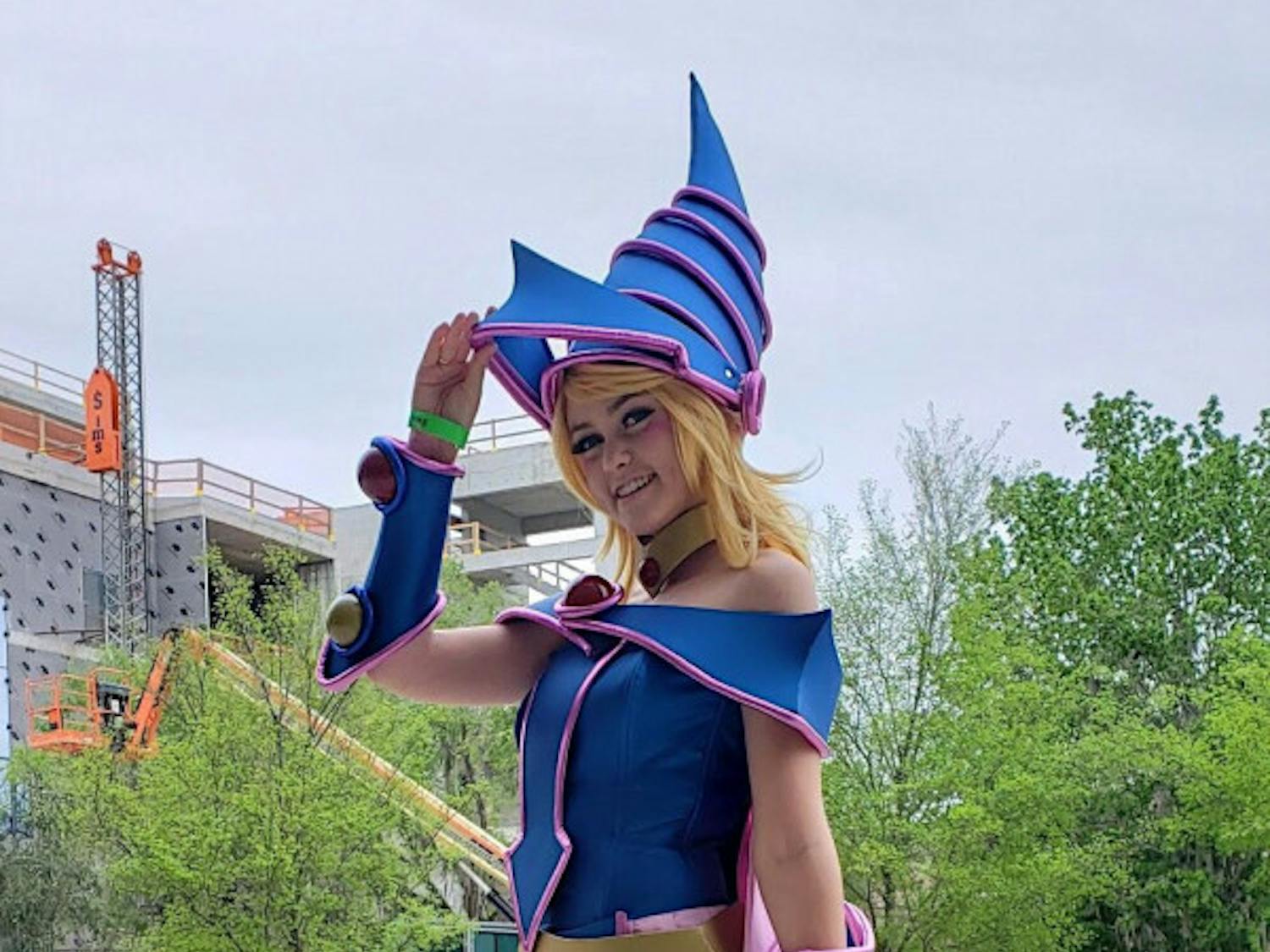 Dark Magician Girl
Gabby Guinn, 20, came from Vero Beach, Florida, to attend SwampCon and show off her cosplay as Dark Magician Girl from the popular anime, “Yu-Gi-Oh!” According to Guinn, the cosplay took a month and a half to complete and is mostly made out of foam and glittery fabric.
“Cosplay who you love,” she advises first-time cosplayers. “Whoever you cosplay, make sure you do it because you love the character.”
&nbsp;