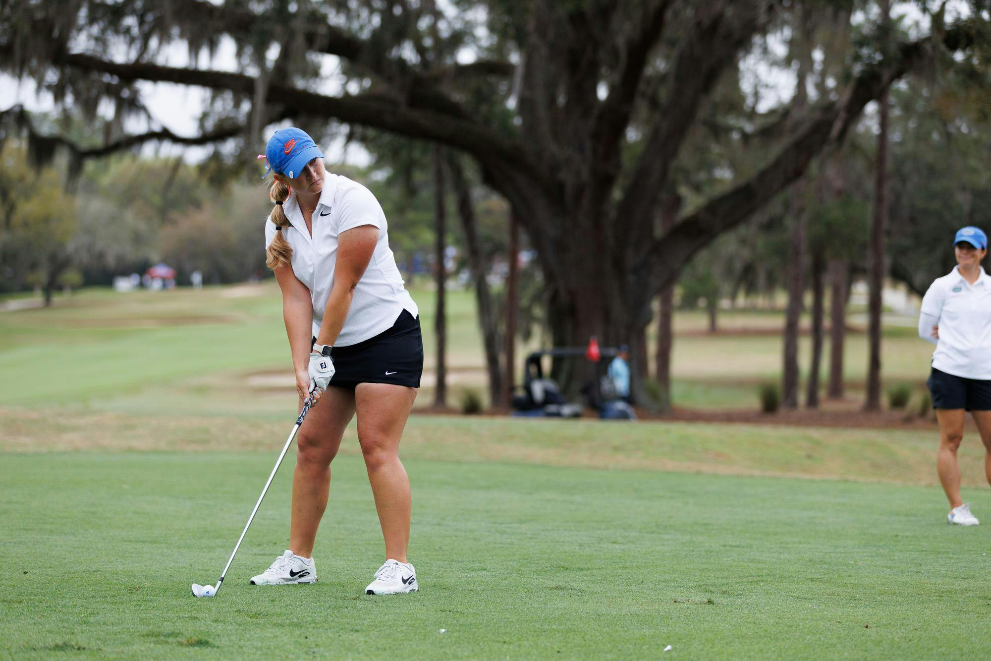 Florida’s Megan Propeck sets up her shot during the Gators Invitational, an NCAA golf tournament, at the Mark Bostick Golf Course, Friday, March 6, 2026, in Gainesville, Fla.