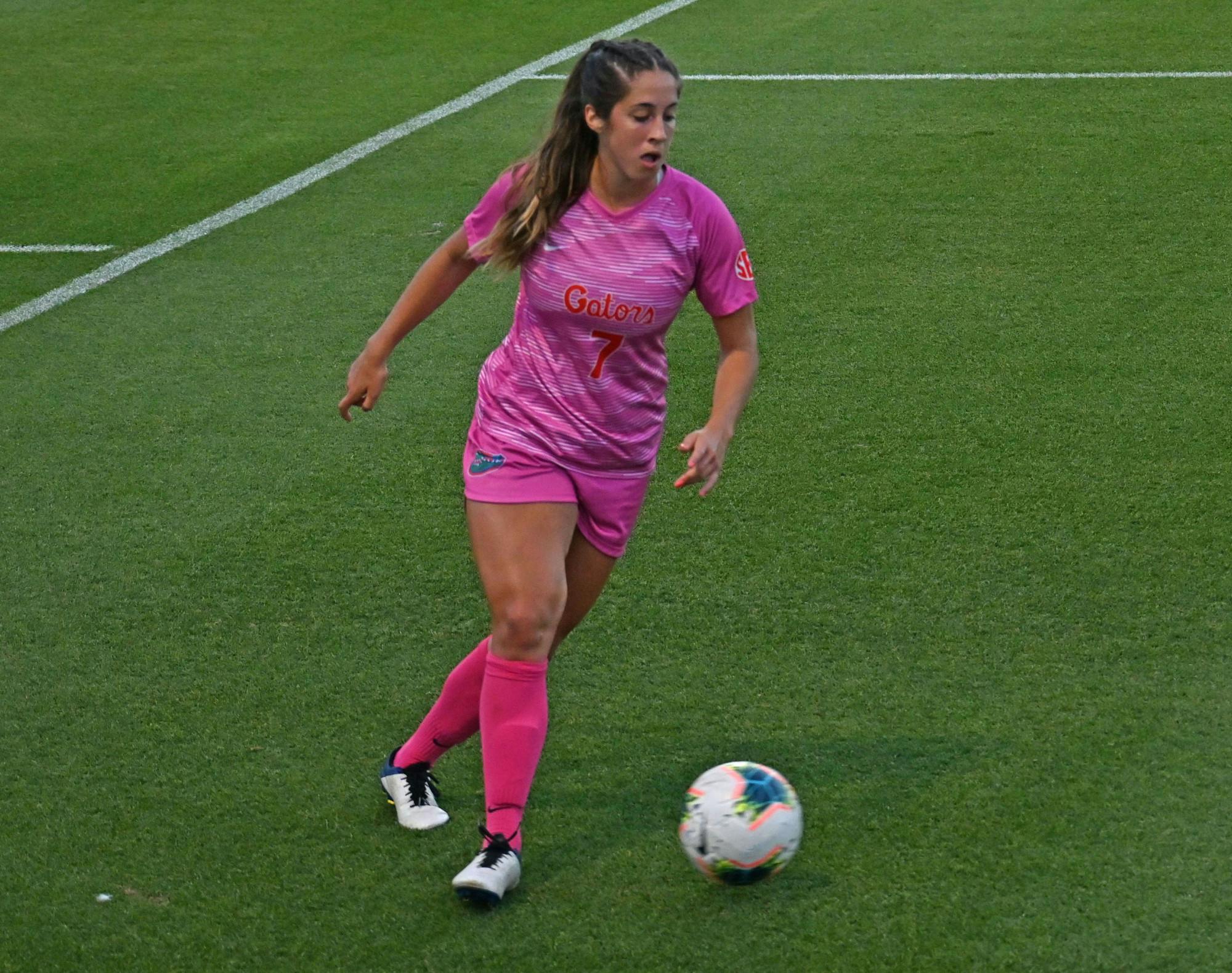 The team started out in its 4-4-2, but as the game against GSU played out, it shifted to more of a 4-1-2-1-2 with Kuyken playing box-to-box. Photo from UF-Georgia Southern March 11.