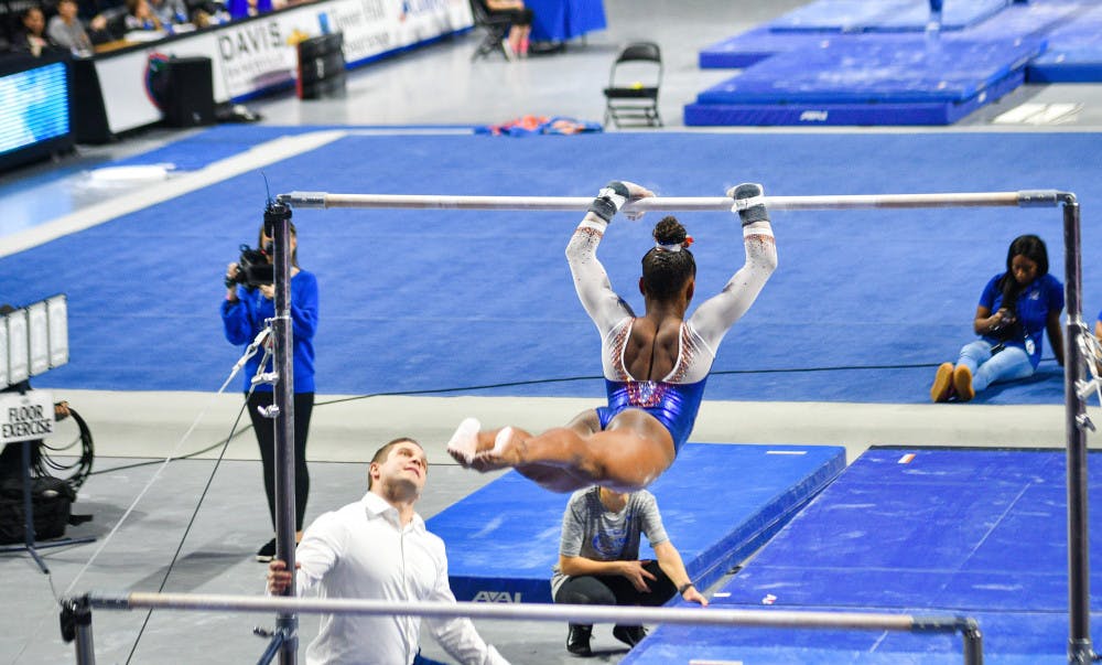 Florida freshman Trinity Thomas was named SEC Freshman of the Year and became a four-time All-American in all-around, uneven bars, beam and floor. 