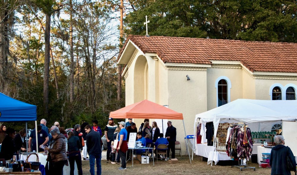 Crowds gather to get tickets for the first Gainesville Greek Festival at St. Elizabeth Greek Orthodox Church on Friday night.
&nbsp;