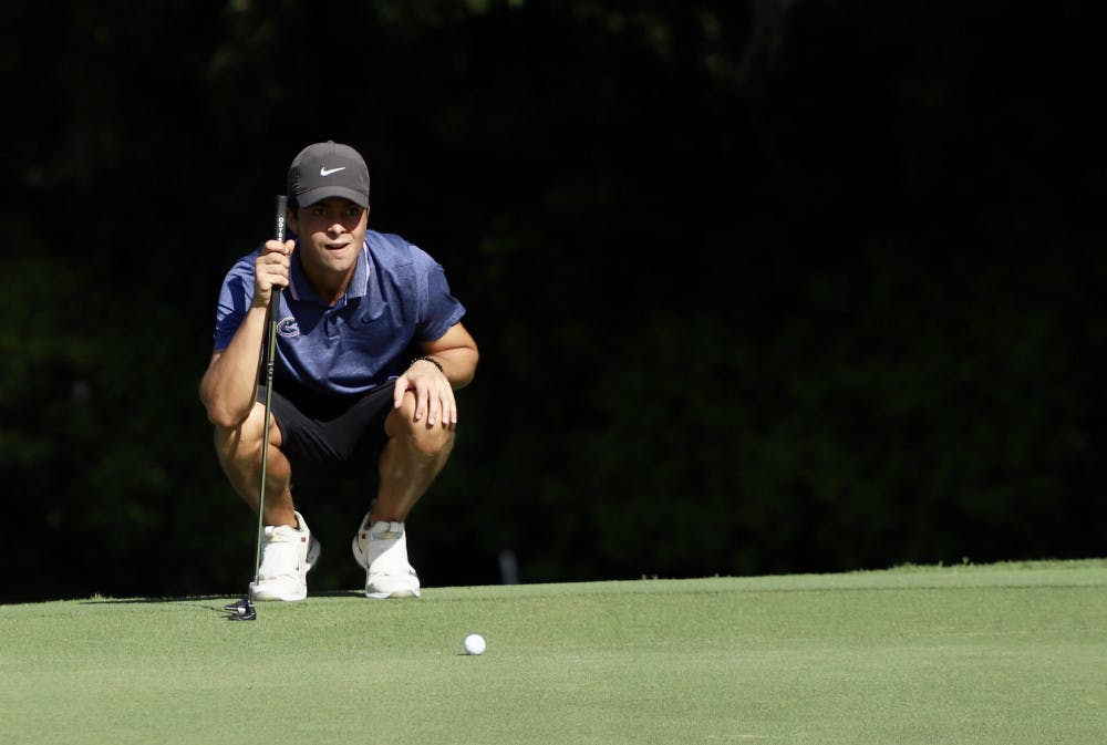 <p>Junior Fred Biondi practices at Mark Bostick Golf Course. Biondi competed in Switzerland this past weekend, helping Team International win the Arnold Palmer Cup.</p><p></p>