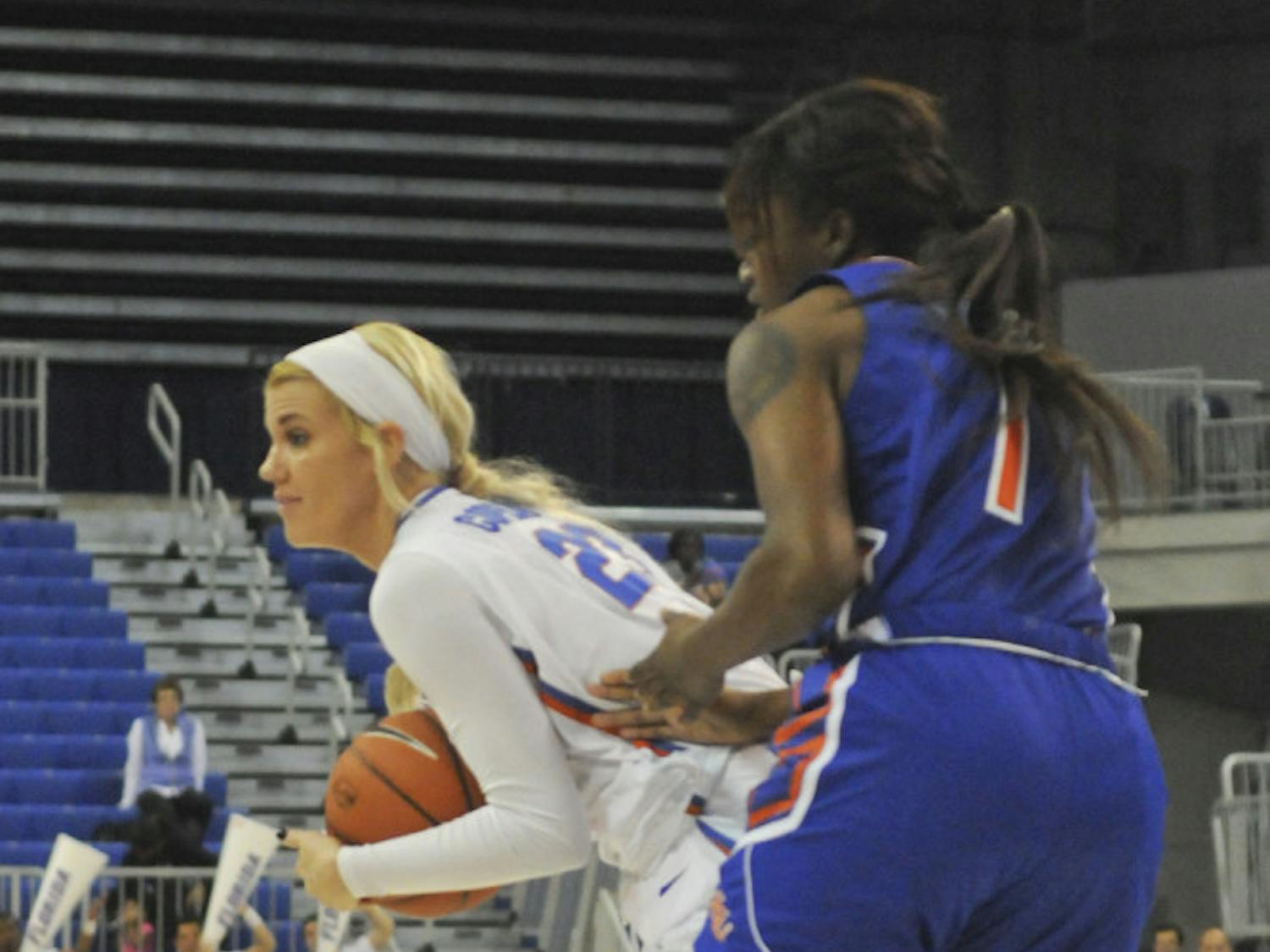 UF guard Brooke Copeland drives into the paint during Florida's win against Savannah State on Nov. 24, 2015.