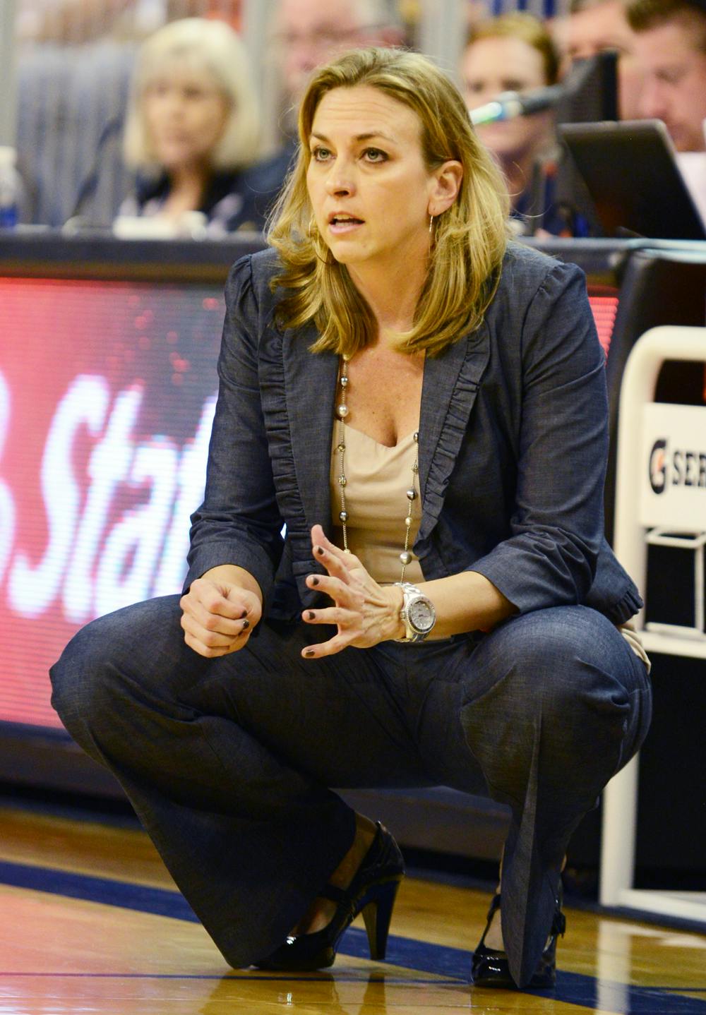 Coach Amanda Butler watches from the bench during UF’s 87-62 win against Troy on Dec. 4 in the O’Connell Center.
