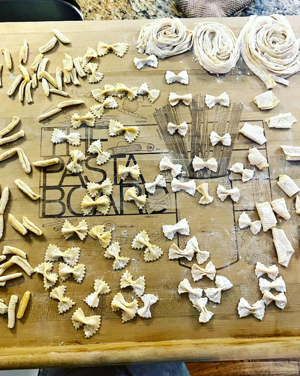 <p>Elena Pollio&#x27;s handmade bowtie pasta at one of her cooking classes. (Courtesy of Elena Pollio)</p>