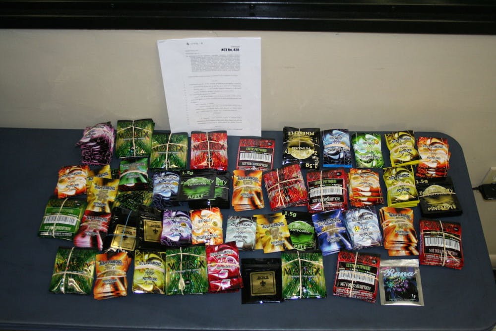 Above: A bad batch of spice, or synthetic marijuana, has sent at least 21 Gainesville residents to local emergency rooms since Saturday night, said Paul Myers, an administrator for the Florida Department of Health in Alachua County. Police are still looking for the source of where the batch is being sold.
&nbsp;