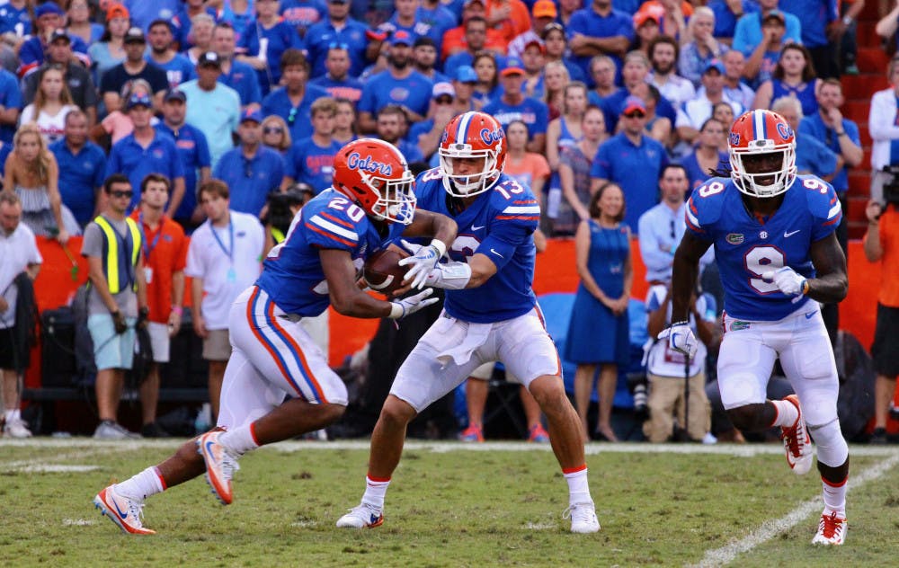 <p>Feleipe Franks finished 17-of-38 with a pair of touchdowns and an interception in Saturday's loss against Kentucky, the program's first since 1986. </p>