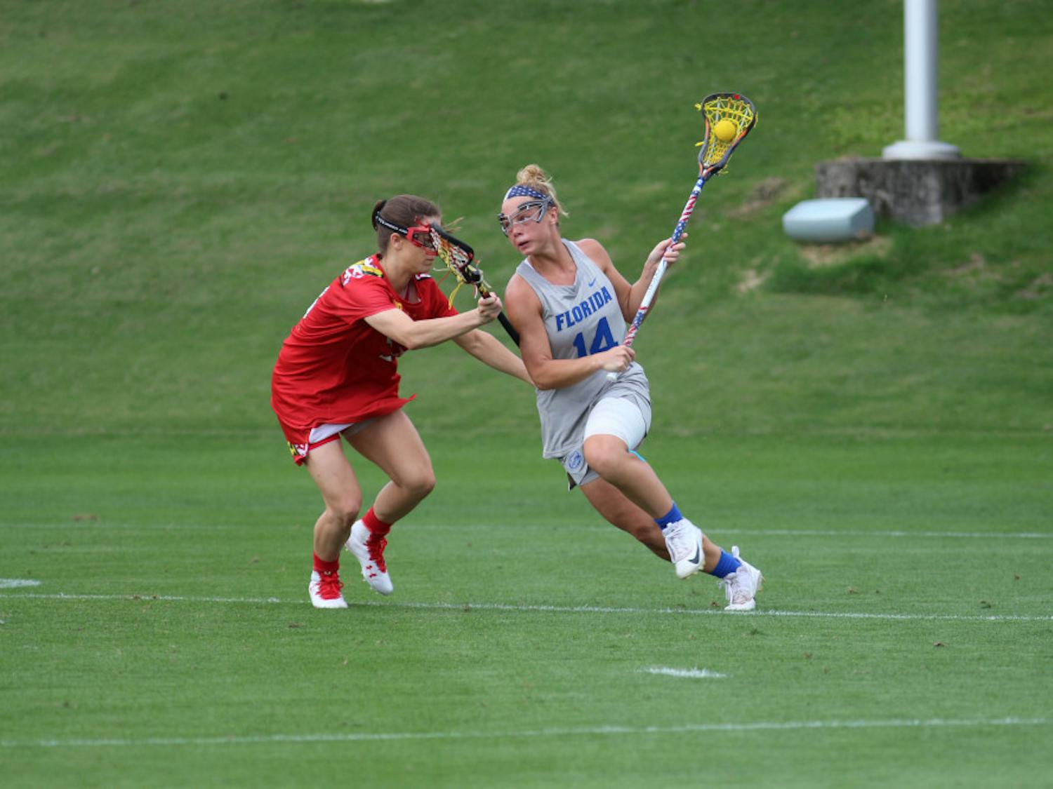 Senior attacker Lindsey Ronbeck set a program record with nine goals on Saturday.