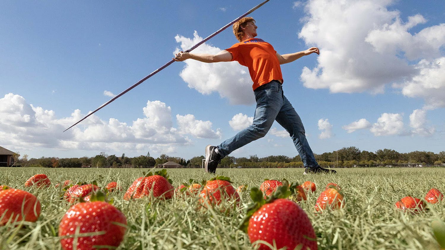 Florida track star and javelin thrower Mark Porter is a Ph.D. candidate learning to grow and perfect the taste of a strawberry.