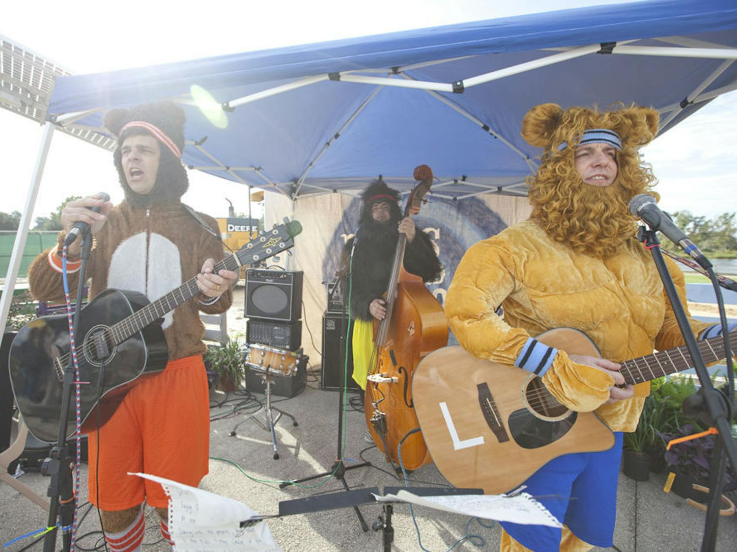 Opening performers, Bears and Lions, sing an original song written for the Depot Park groundbreaking event on Sept. 2, 2015.