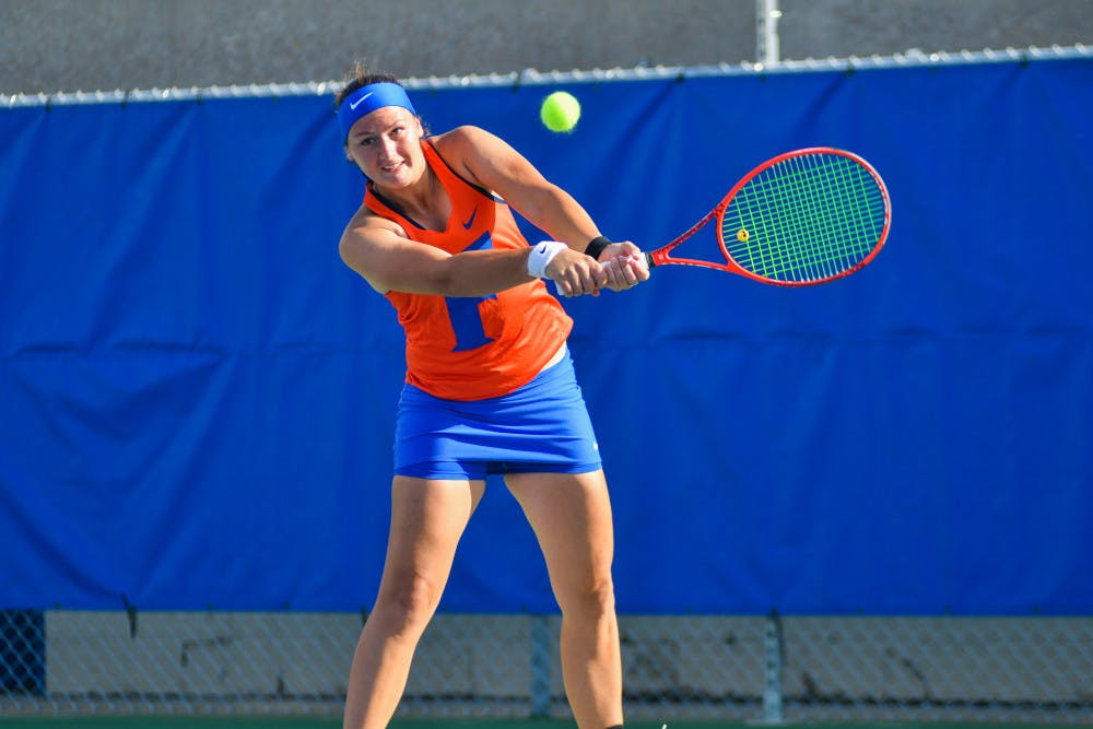 <p>The Gators women's tennis team enters Friday's matchup against Kentucky with three ranked singles players.</p>