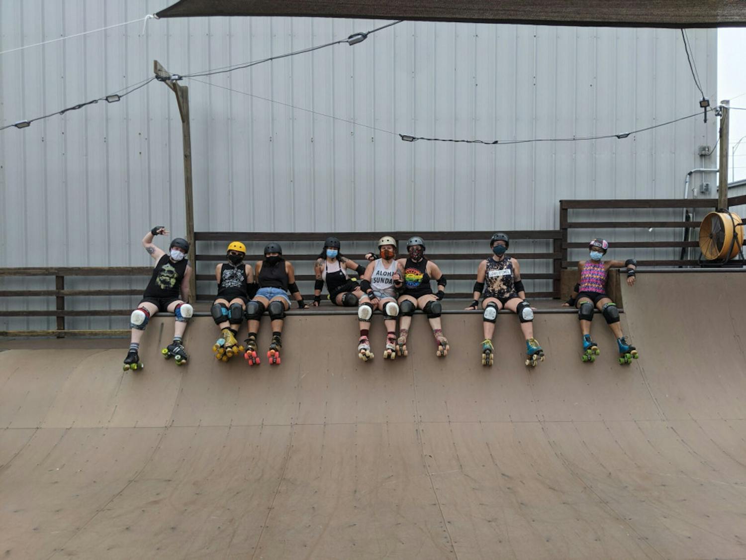 Despite practices and bouts being cancelled, the Roller Rebels have spent time at the skatepark with mask-covered faces to stay happy and healthy.