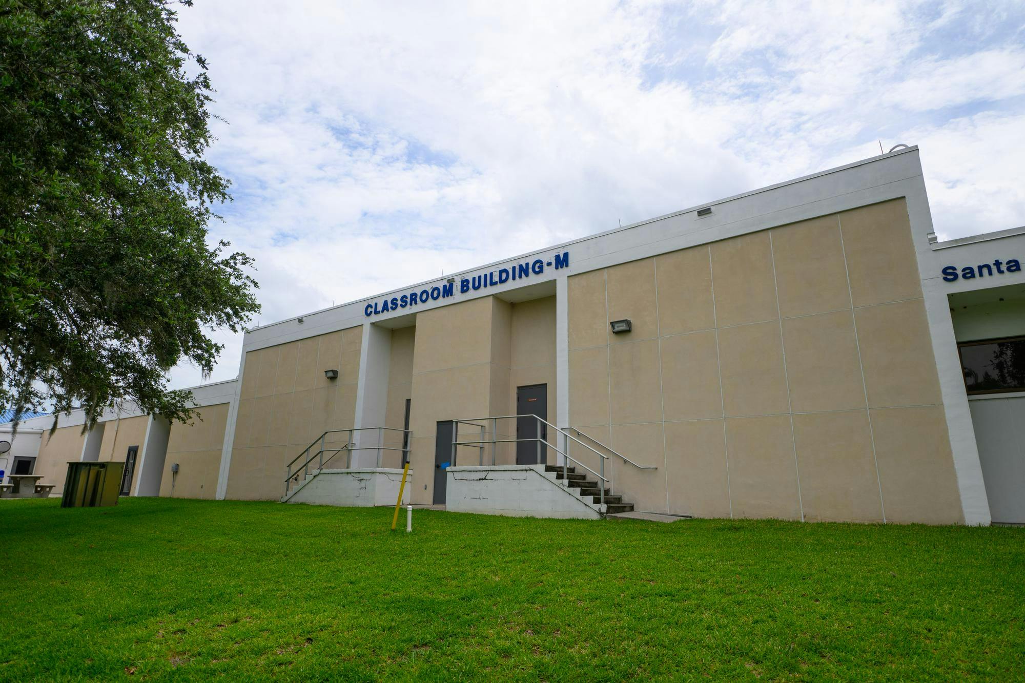 Santa Fe College classroom building M awaits a two million dollar renovation, Sunday, July 19, 2026, in Gainesville, Fla.