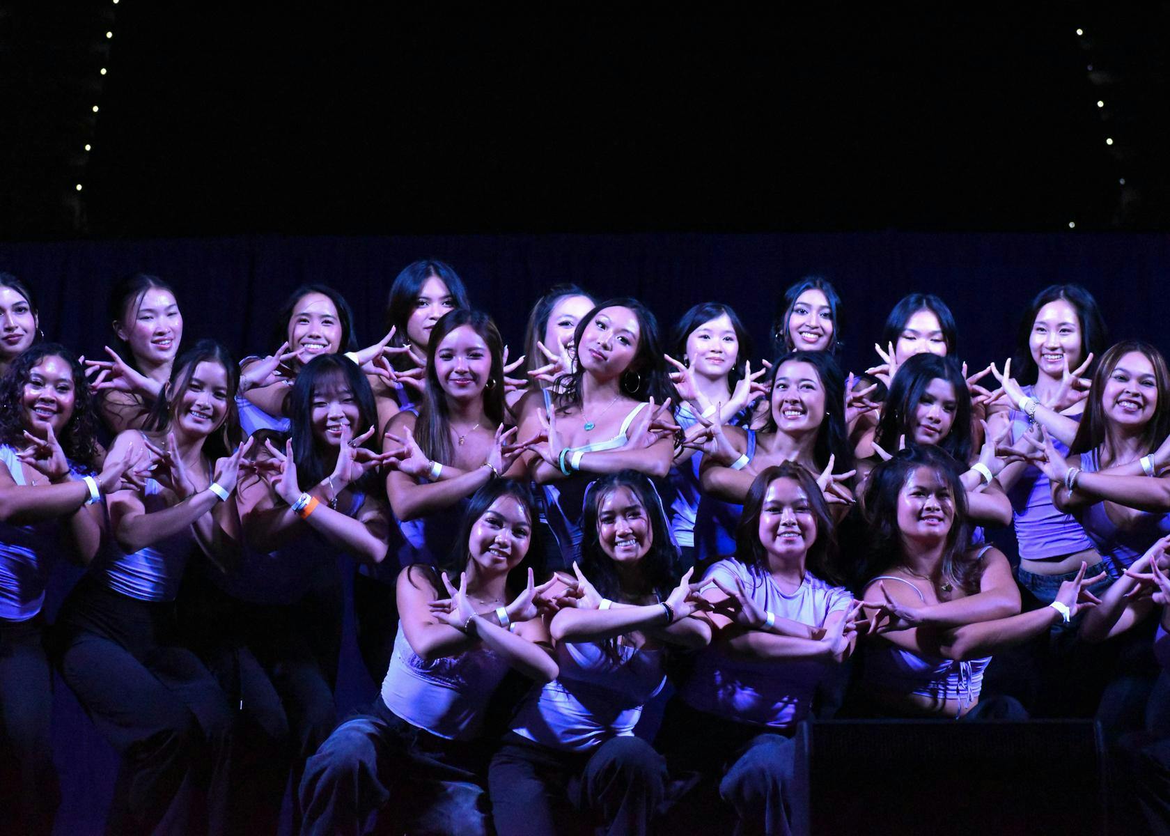 Dancers from aKDPhi at the AASA 2026: KAIROS show at the O'Connell Center pose after their performance Saturday, Aug. 29, 2026 in Gainesville, Fla.