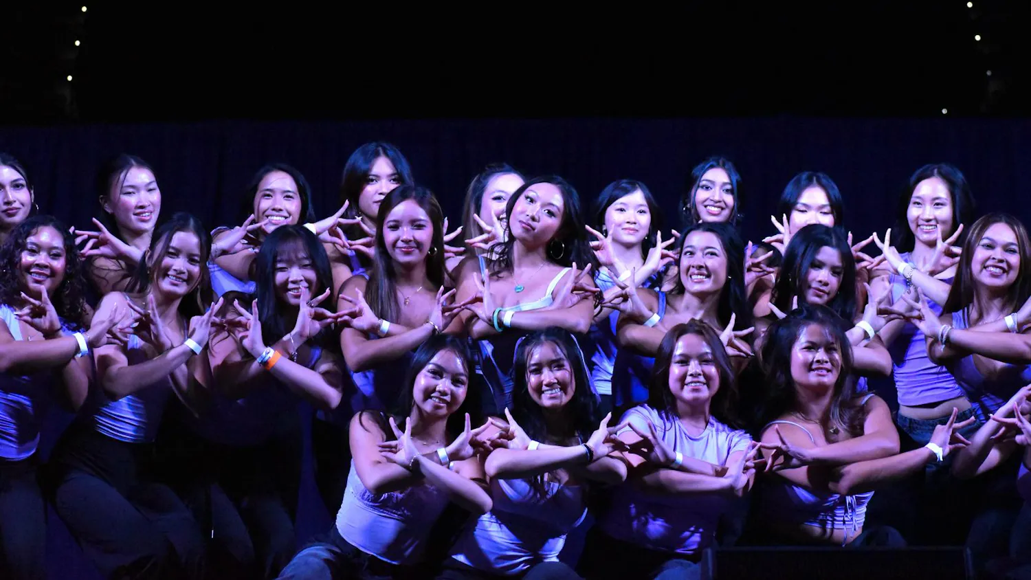 Dancers from aKDPhi at the AASA 2026: KAIROS show at the O'Connell Center pose after their performance Saturday, Aug. 29, 2026 in Gainesville, Fla.