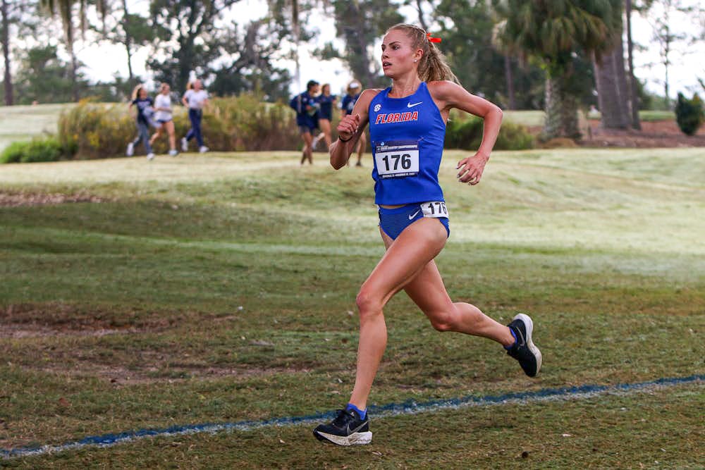 <p>Redshirt junior Parker Valby runs during the NCAA South Regional on Friday, Nov. 10, 2023.</p>