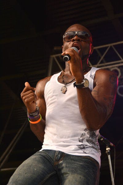 Sing-Sing, of the R&amp;B group AHMIR,&nbsp;performs on Friday during Swampfest. AHMIR&nbsp;opened, along with the band Cults, for Matt and Kim, whose performance was canceled due to thunderstorms.