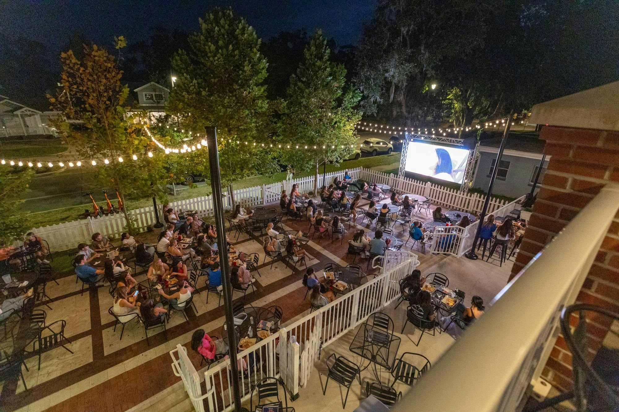 Students watch the finale of season 3 of The Summer I Turned Pretty at The Swamp Restaurant in Gainesville, Florida, on Wednesday, Sept. 17, 2025.