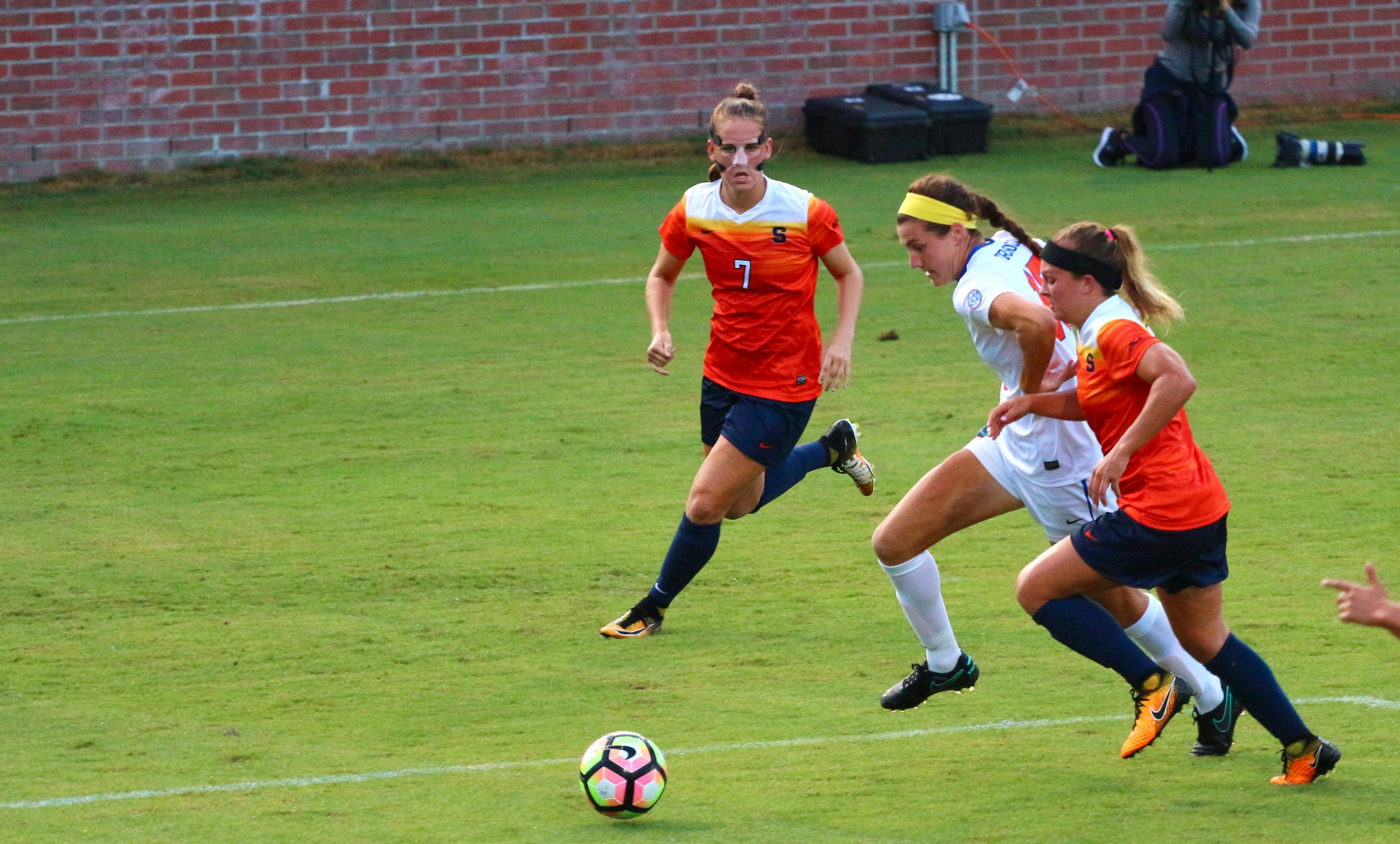 UF midfielder Sarah Troccoli scored her first goal of the season against Kentucky on Thursday in Daytona Beach. "It came at a good time because it was nice to go into the locker room with a lead instead of 0-0," coach Becky Burleigh said.