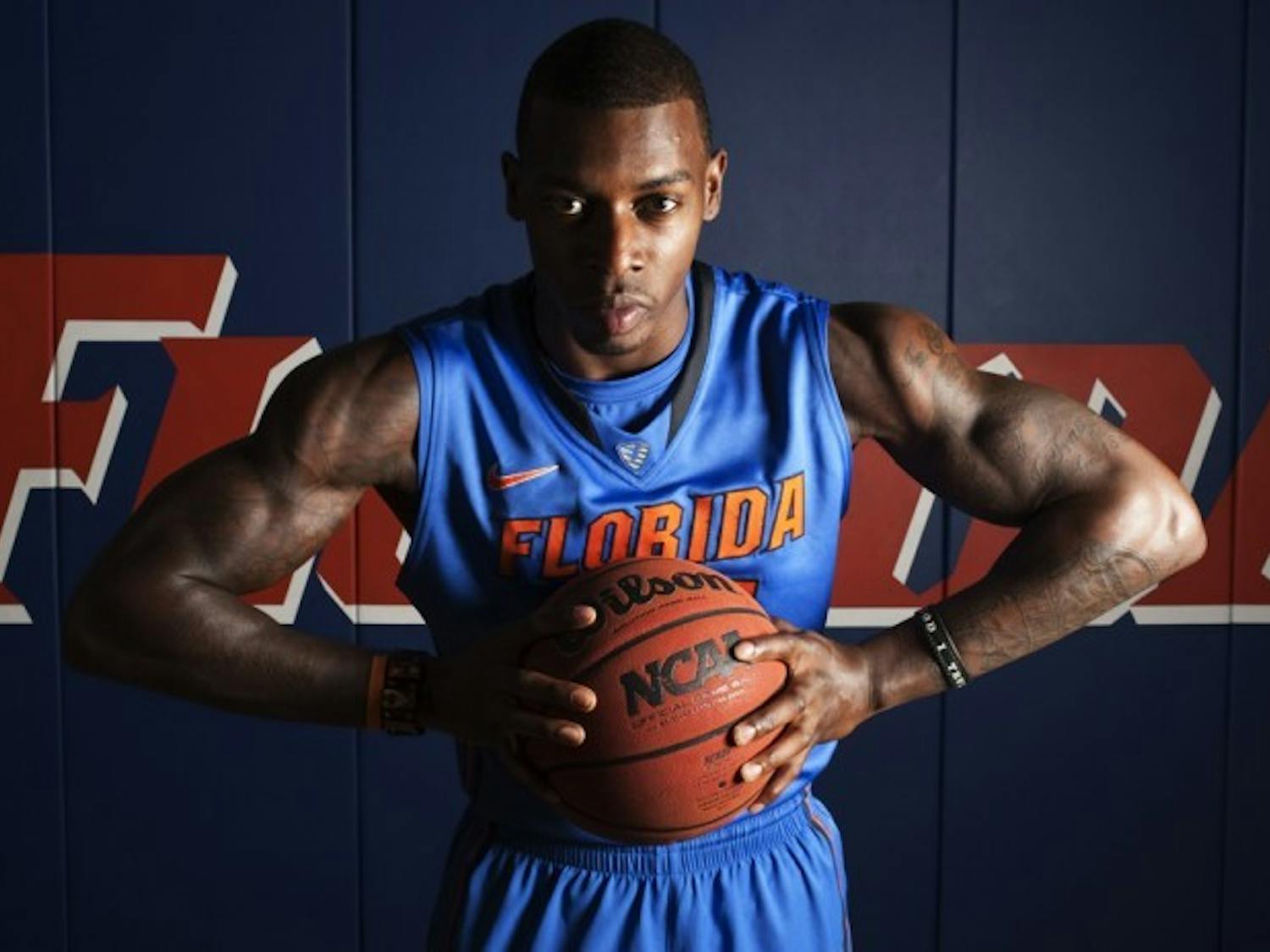 Junior forward Casey Prather poses at Florida's media day on Wednesday. &nbsp;Prather rarely played in his first two seasons before shining in the 2012 NCAA Tournament.